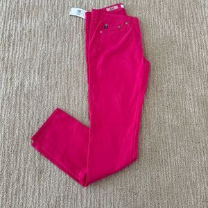 AG Adriano Goldschmied The Stilt Cigarette Leg Bright Pink Jeans